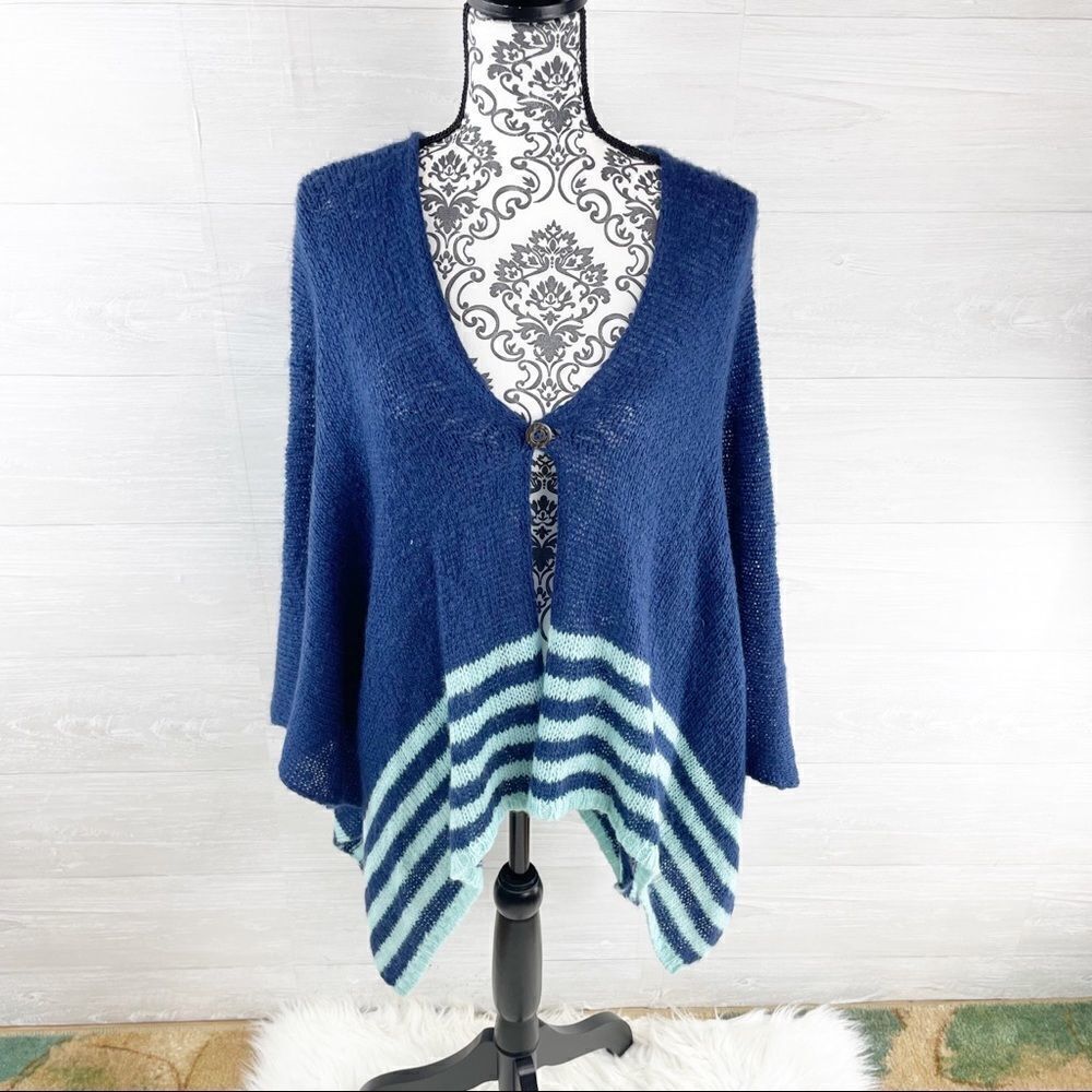 Wooden Ships Tatum Loose Knit Mohair Wool Blend Serape